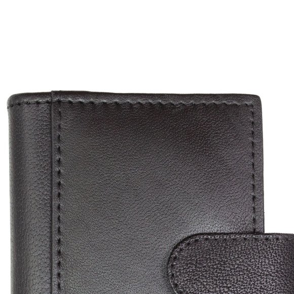 Genuine Leather Men Credit Card Holder, Black - Picture 9 of 11